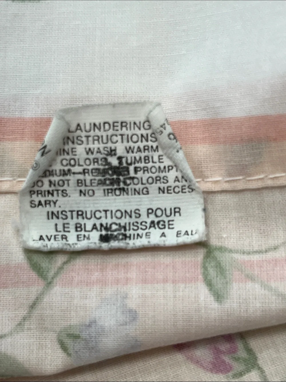 Vintage Stevens Floral Standard Pillowcase Pair - peach and white Cottagecore